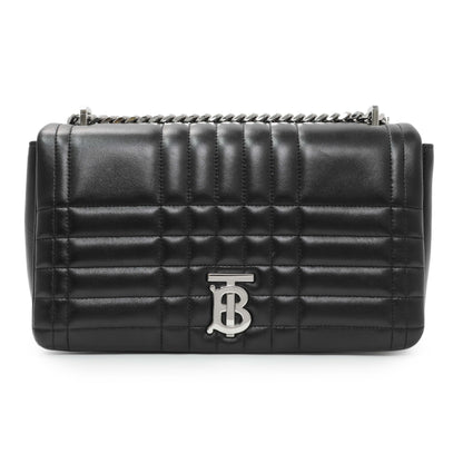 Exclusive Burberry Black Lambskin Quilted Medium Lola Bag — Side View