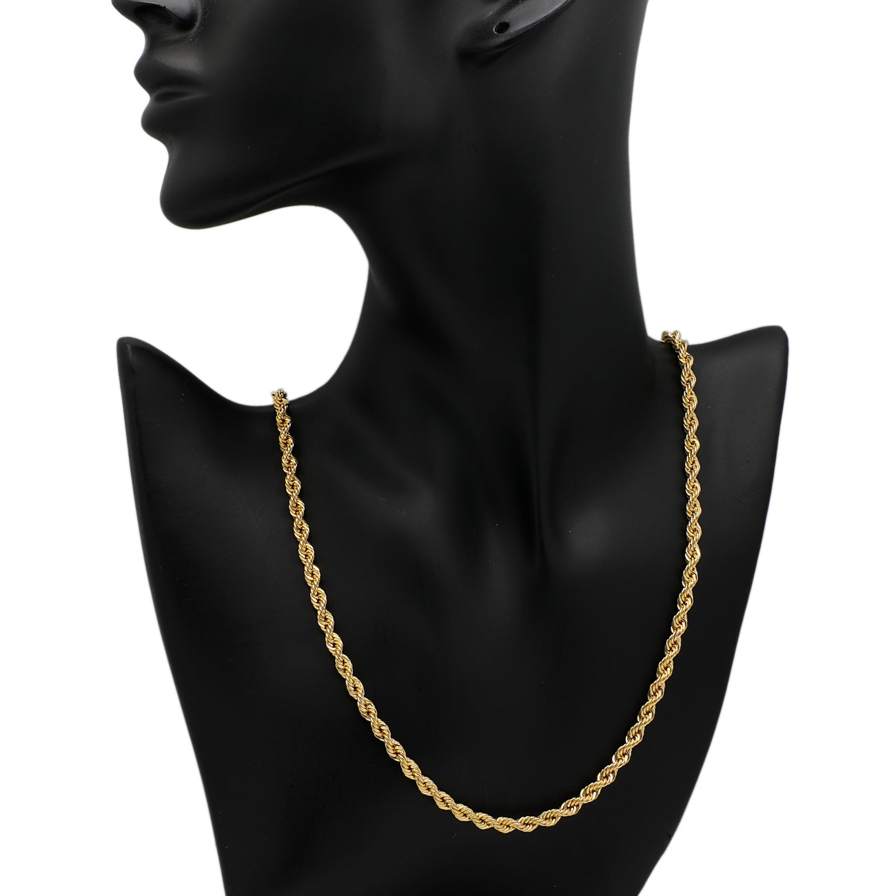 Exclusive 10K Yellow Gold Rope Chain — Back View