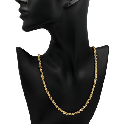 Exclusive 10K Yellow Gold Rope Chain — Back View