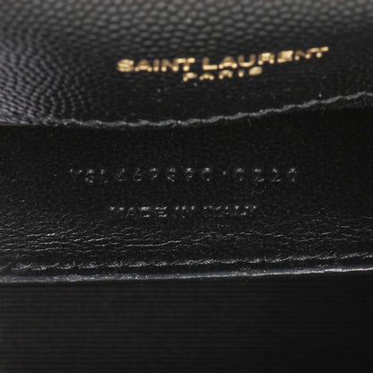 Exclusive Saint Laurent Black Grain De Poudre Small Monogram Kate Satchel — Alternate View 8