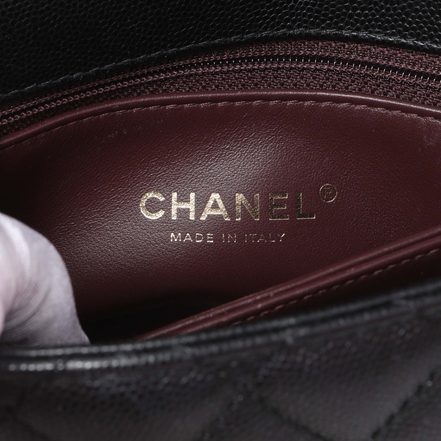 Exclusive Chanel Black Caviar Quilted Extra Mini Coco Handle — Alternate View 9