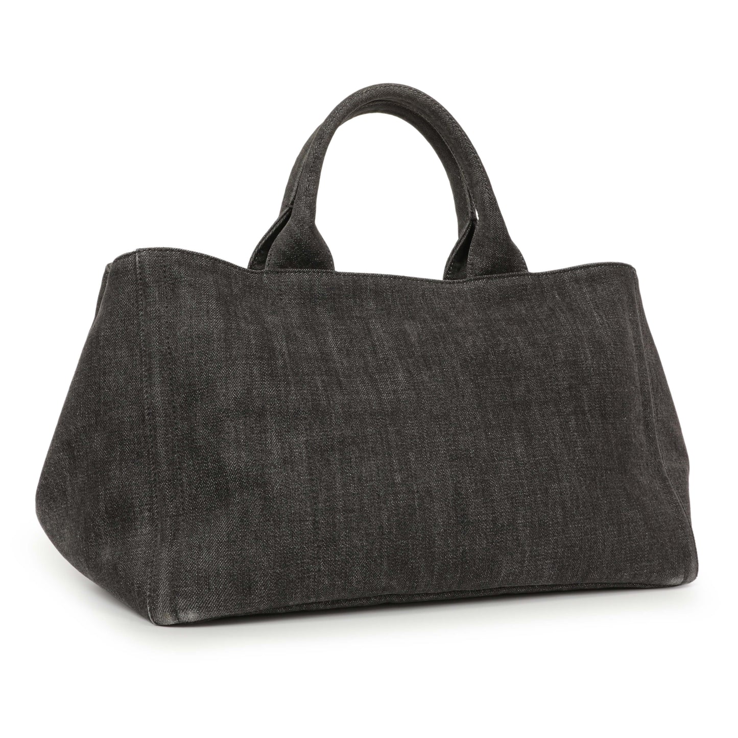 Exclusive Prada Grey Canapa Crystal Studded Tote — Side View