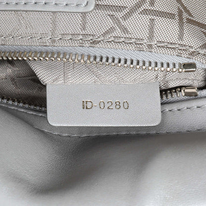 Exclusive Christian Dior Grey Metallic Lambskin Cannage Mini Lady Dior — Lifestyle View