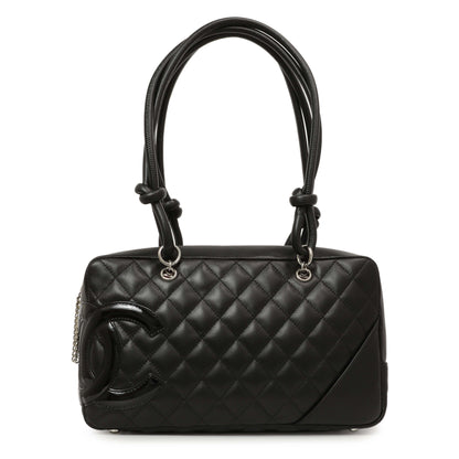 Exclusive Chanel Black Quilted Calfskin Large Cambon Bowler — Front View