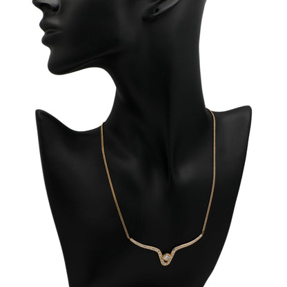 Exclusive 14K Yellow Gold Lavaliere 0.66 Carat Diamond Necklace — Back View
