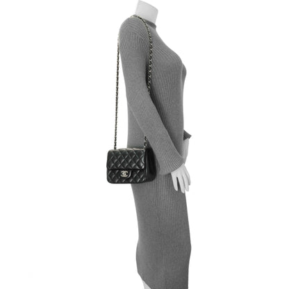 Exclusive Chanel Black Quilted Lambskin Mini Square Flap — Alternate View 13