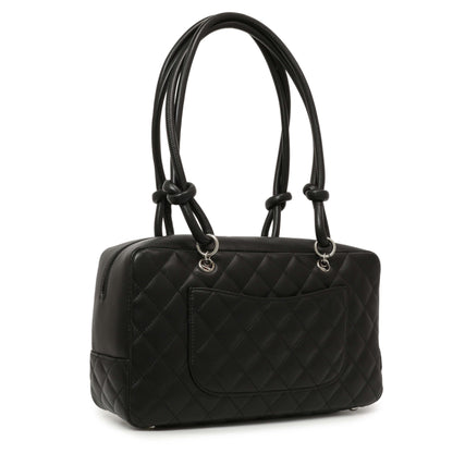 Exclusive Chanel Black Quilted Calfskin Large Cambon Bowler — Side View
