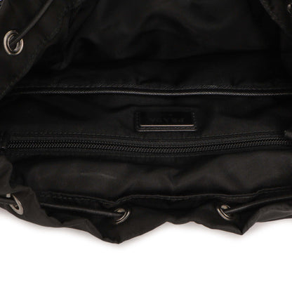 Exclusive Prada Black Nylon Logo Patch Backpack — Alternate View 7