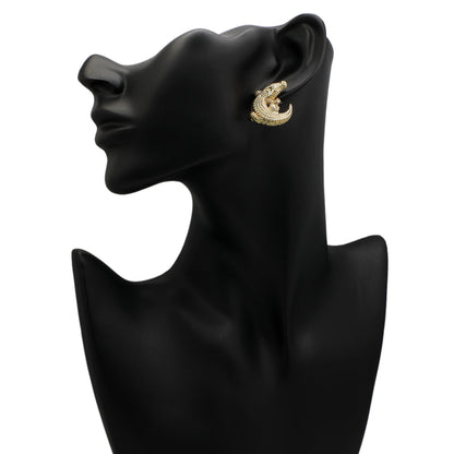 Exclusive 14K Yellow Gold Alligator Earrings — Back View
