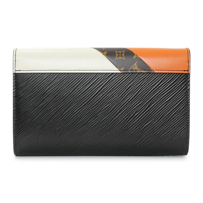 Exclusive Louis Vuitton Black Epi Monogram Twist Chain Wallet — Side View