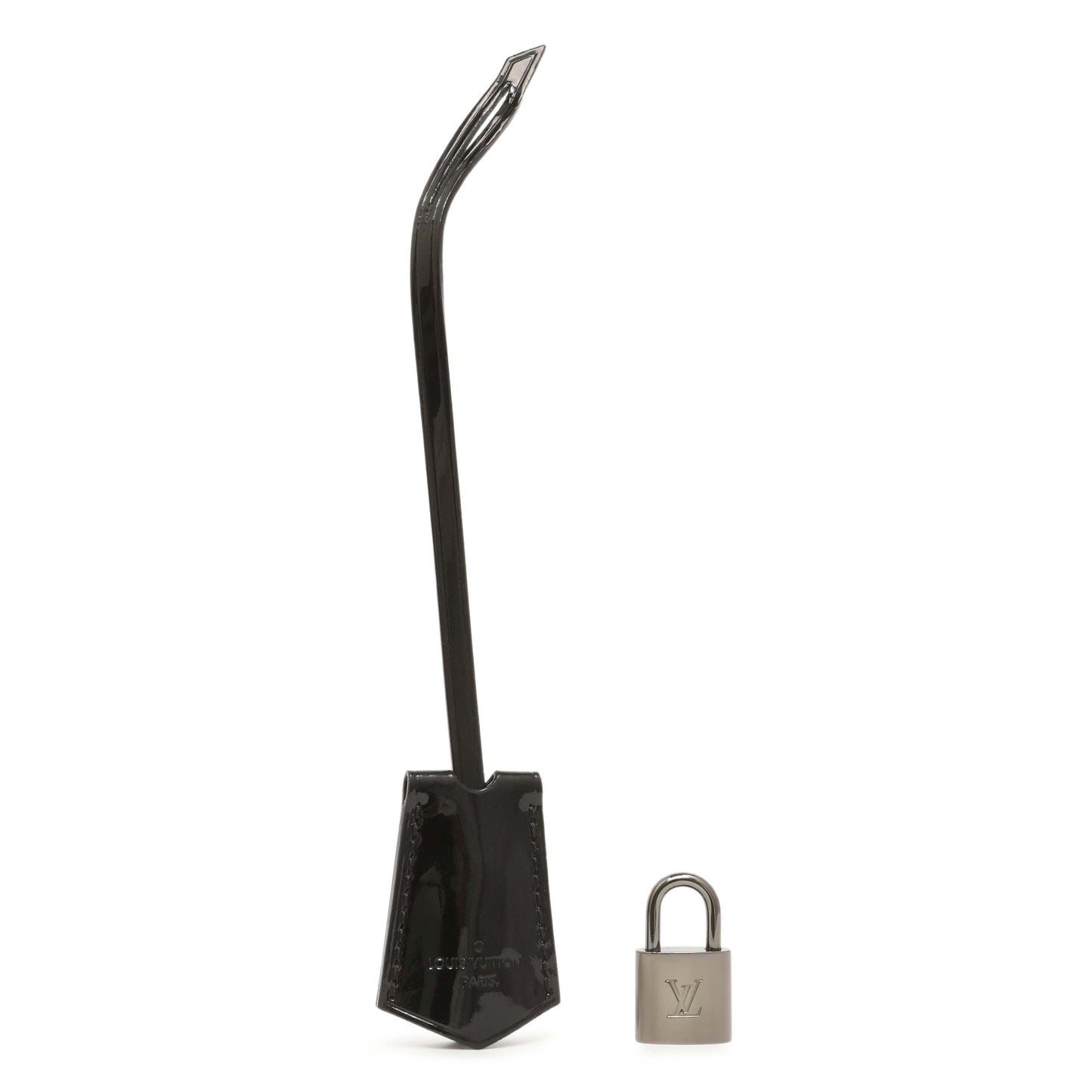Exclusive Louis Vuitton Black Magnetique Vernis Clochette Key Bell & Lock — Front View