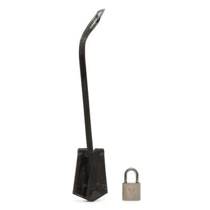 Exclusive Louis Vuitton Black Magnetique Vernis Clochette Key Bell & Lock — Front View