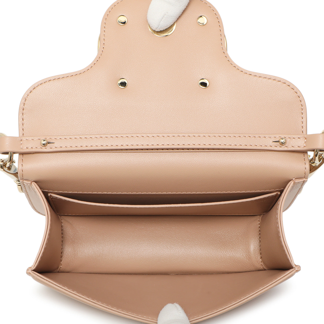 Exclusive Valentino Beige Calfskin Vlogo Small Loco Shoulder Bag — Top View