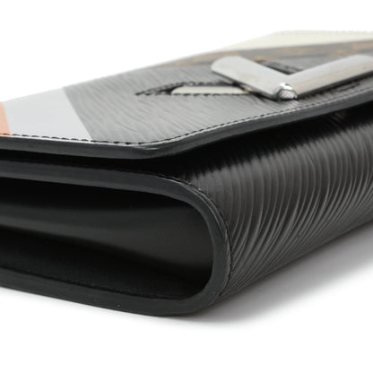 Exclusive Louis Vuitton Black Epi Monogram Twist Chain Wallet — Top View