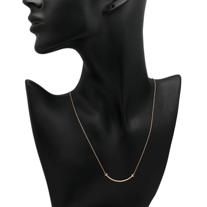 Exclusive Tiffany & Co. 18K Rose Gold Small T Smile Pendant Necklace — Top View