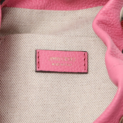 Exclusive Jimmy Choo Pink Juno Leather Bucket Bag — Detail View