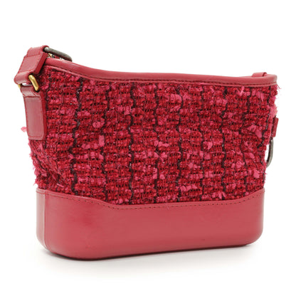 Exclusive Chanel Pink Tweed Calfskin Quilted Small Gabrielle Hobo — Side View