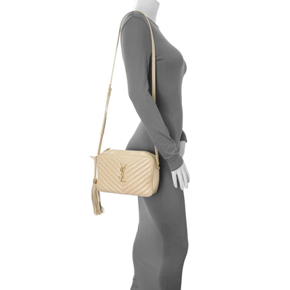 Exclusive Saint Laurent Dark Beige Calfskin Matelasse Monogram Lou Camera Bag — Alternate View 13