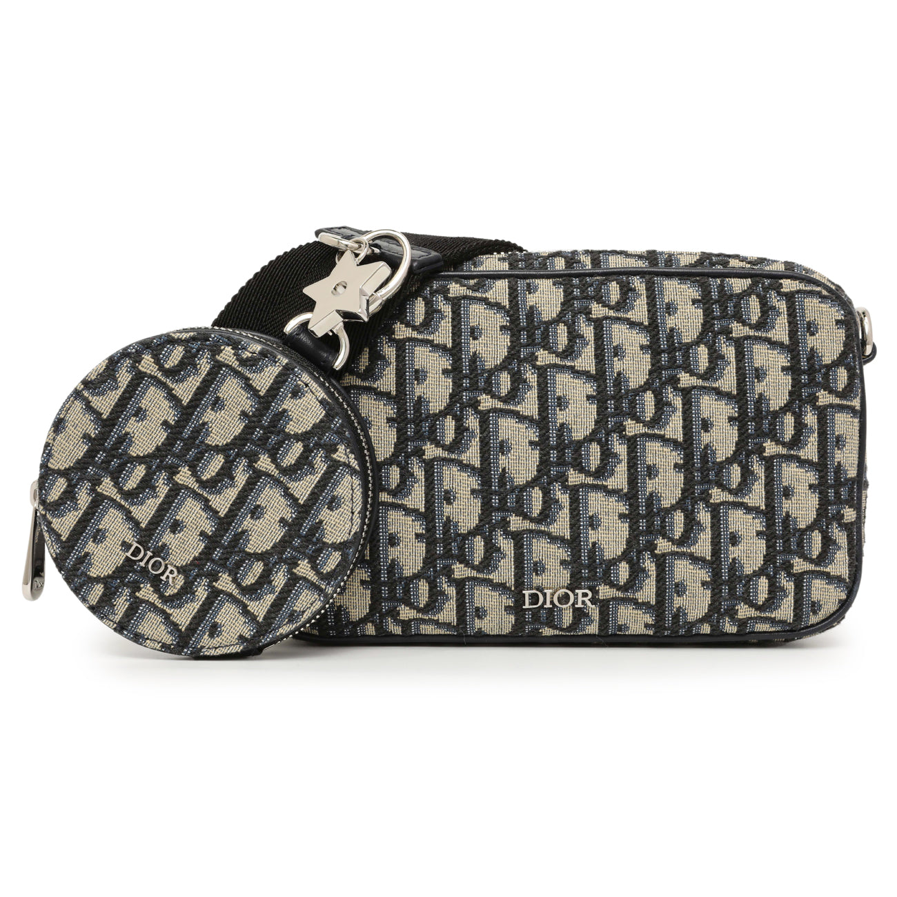 Exclusive Christian Dior Blue Oblique Kids' Small Multifunctional Bag — Front View