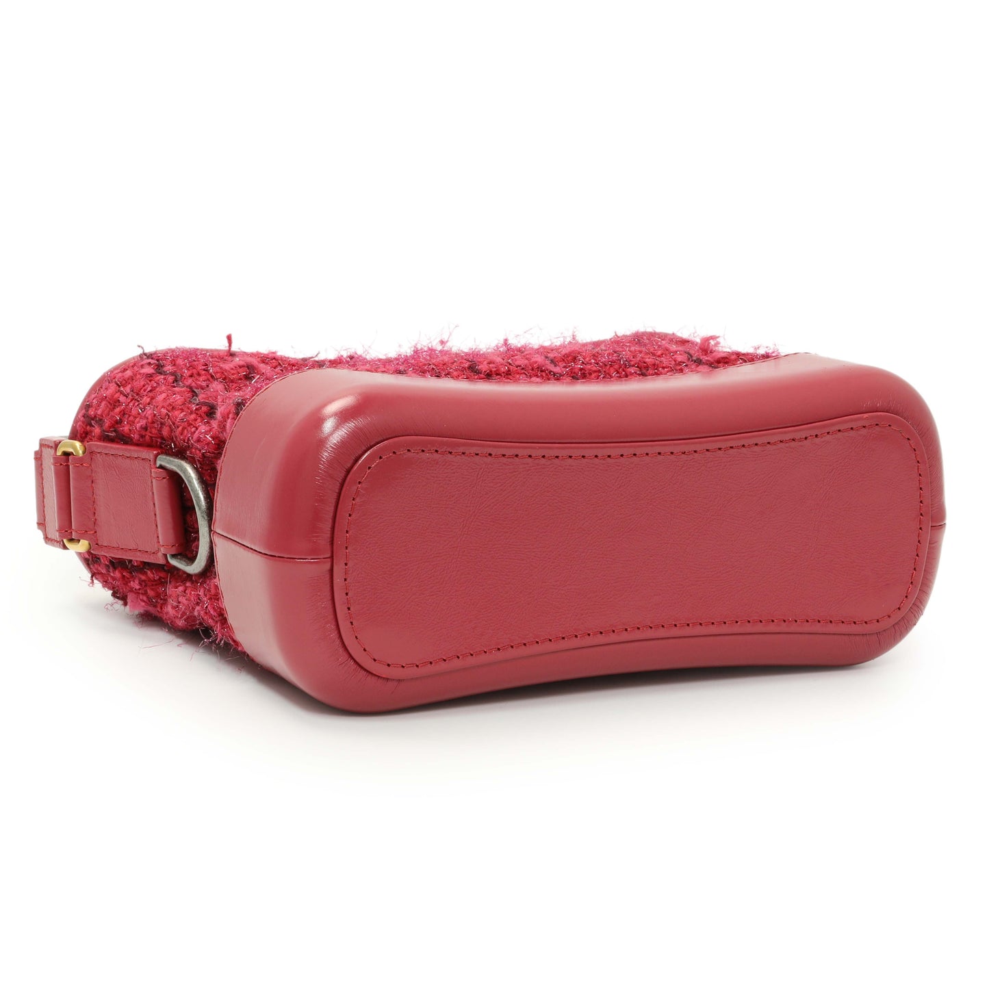 Exclusive Chanel Pink Tweed Calfskin Quilted Small Gabrielle Hobo — Back View