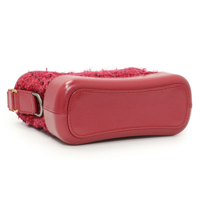 Exclusive Chanel Pink Tweed Calfskin Quilted Small Gabrielle Hobo — Back View