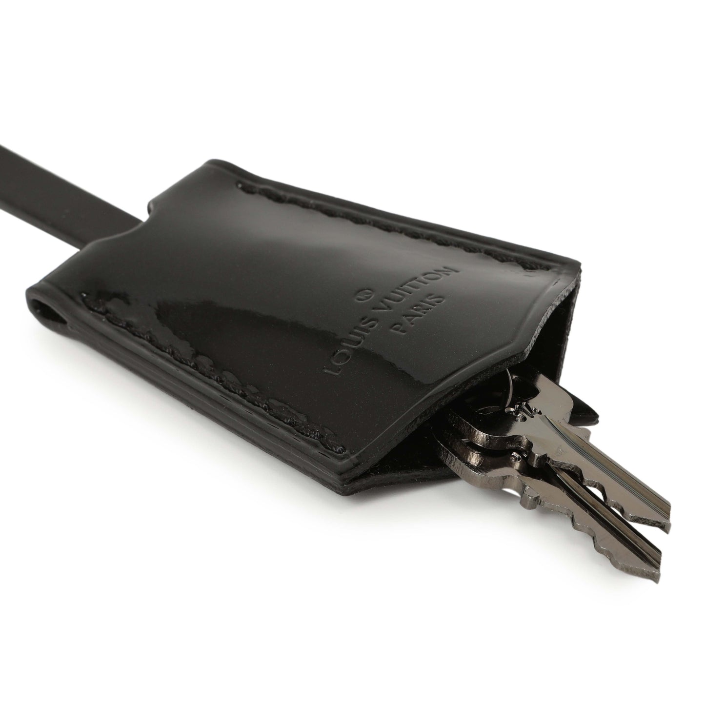 Exclusive Louis Vuitton Black Magnetique Vernis Clochette Key Bell & Lock — Back View