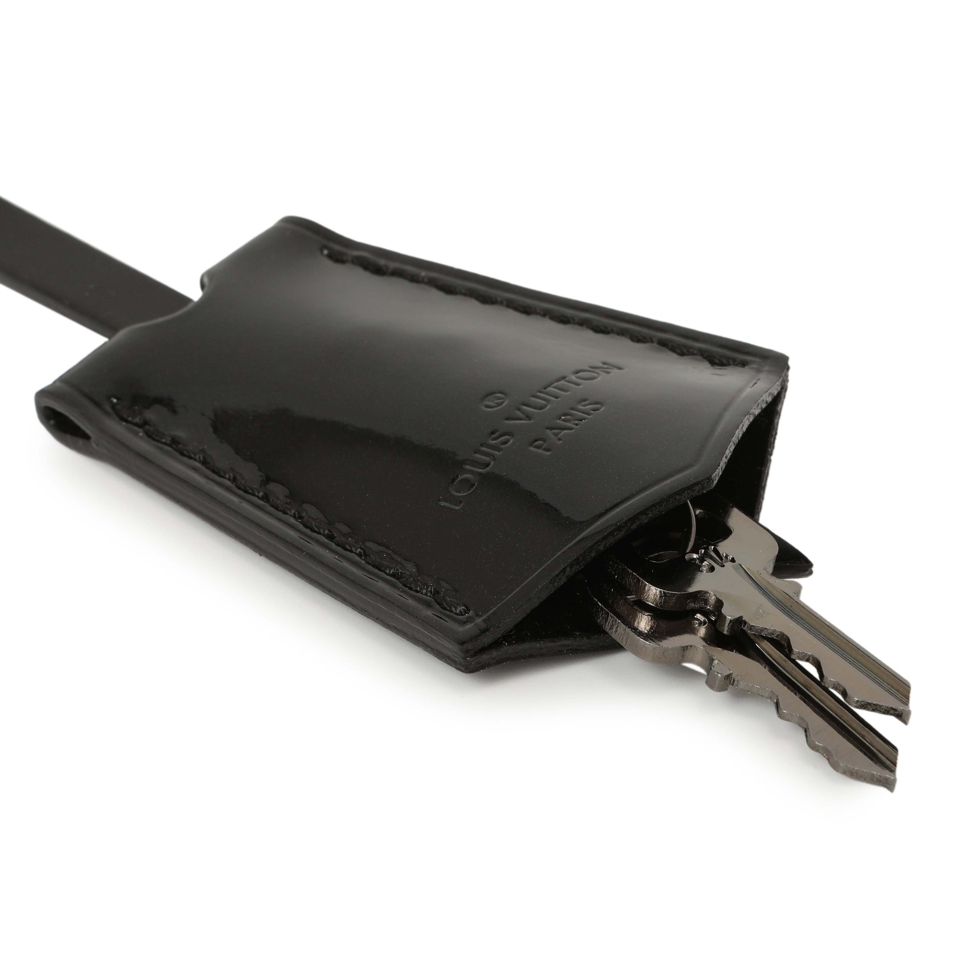 Exclusive Louis Vuitton Black Magnetique Vernis Clochette Key Bell & Lock — Back View