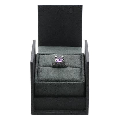 Exclusive David Yurman Sterling Silver Amethyst Diamond Chatelaine Ring — Back View