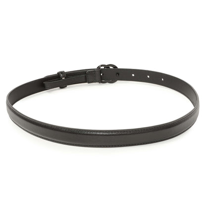 Exclusive Gucci Black Calfskin Monochrome Double G 20mm Belt — Side View