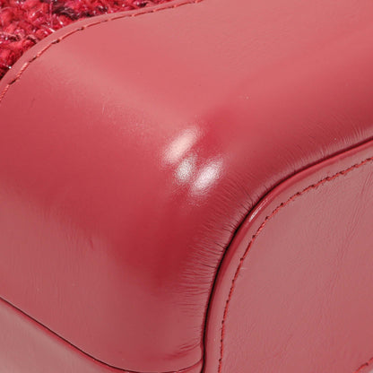 Exclusive Chanel Pink Tweed Calfskin Quilted Small Gabrielle Hobo — Top View