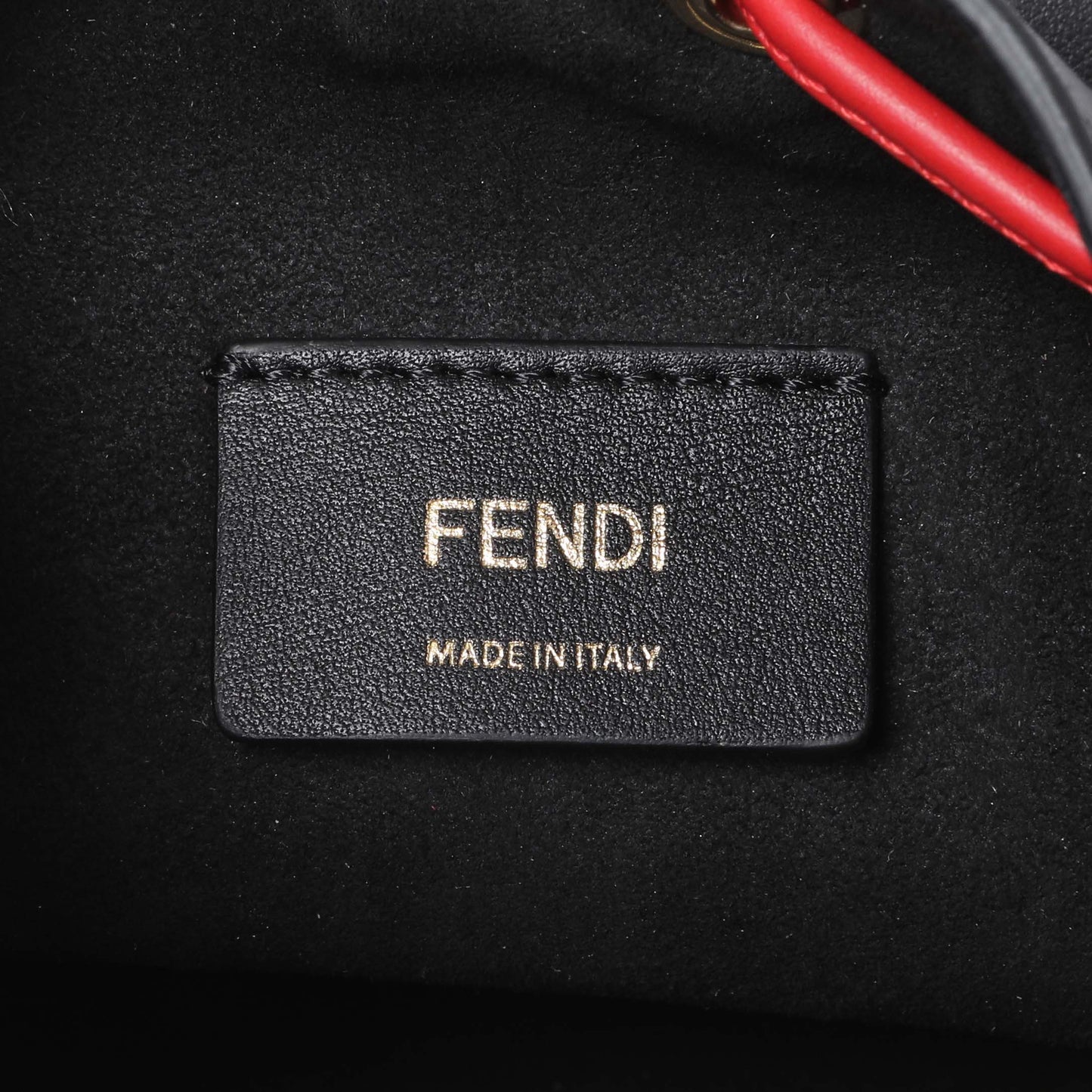 Exclusive Fendi Black Calfskin Monster Mini Mon Tresor Bucket Bag — Detail View