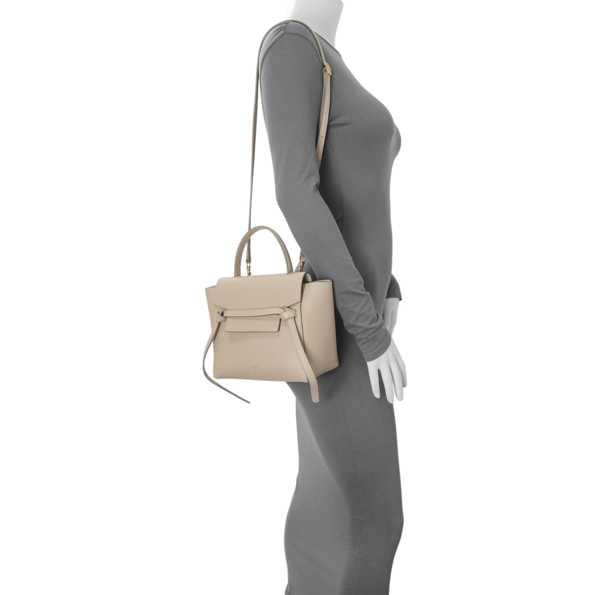 Exclusive Celine Beige Grained Calfskin Nano Belt Bag — Alternate View 8