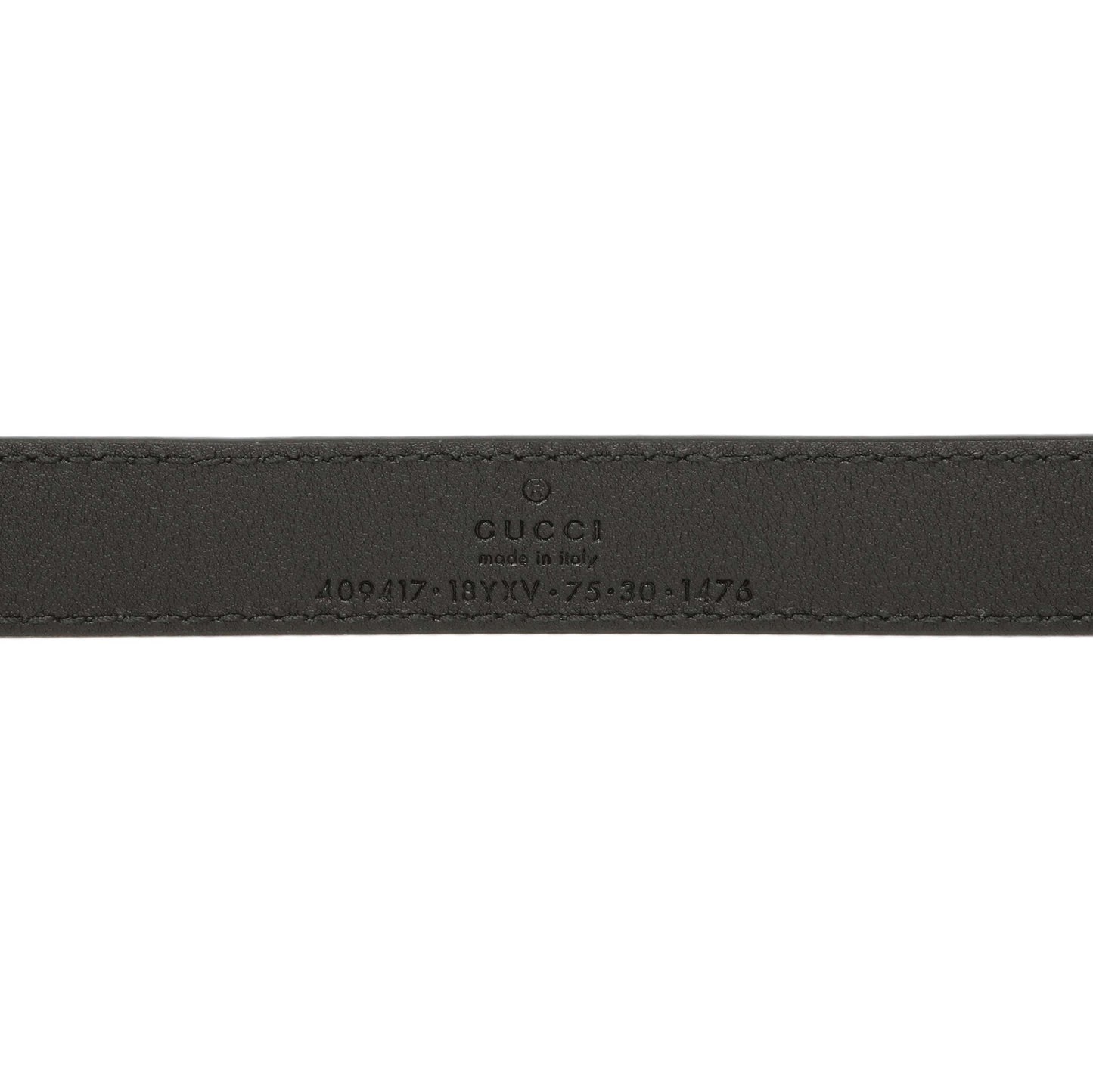 Exclusive Gucci Black Calfskin Monochrome Double G 20mm Belt — Top View