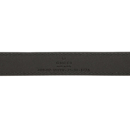 Exclusive Gucci Black Calfskin Monochrome Double G 20mm Belt — Top View