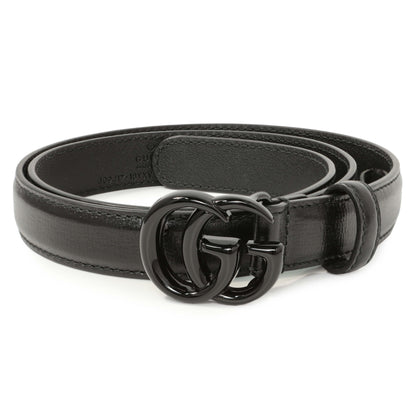 Exclusive Gucci Black Calfskin Monochrome Double G 20mm Belt — Back View