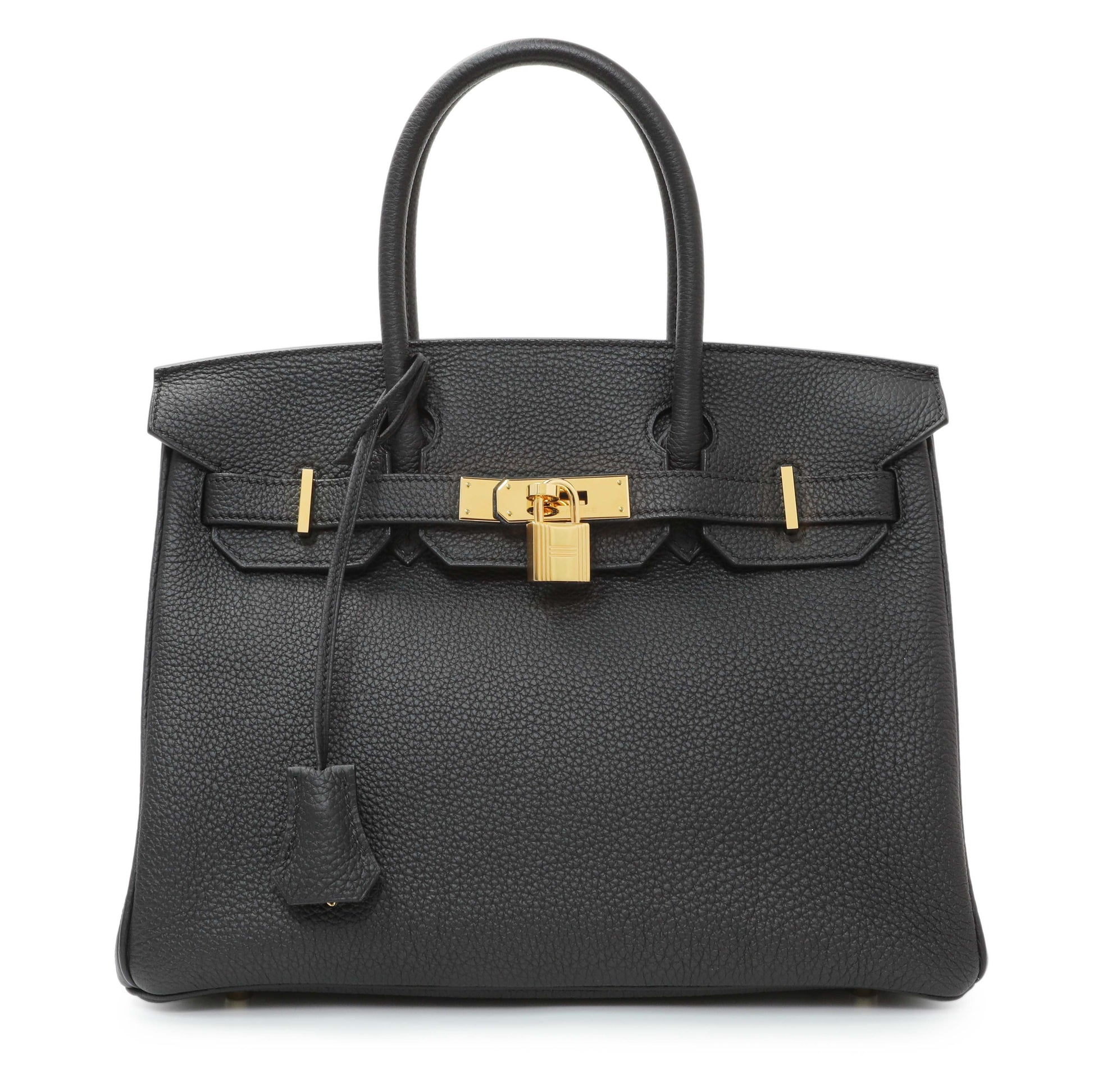 Exclusive Hermes Black Togo Birkin 30 — Front View