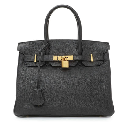 Exclusive Hermes Black Togo Birkin 30 — Front View