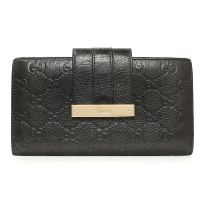 Exclusive Gucci Black Guccissima Web Long Wallet — Front View