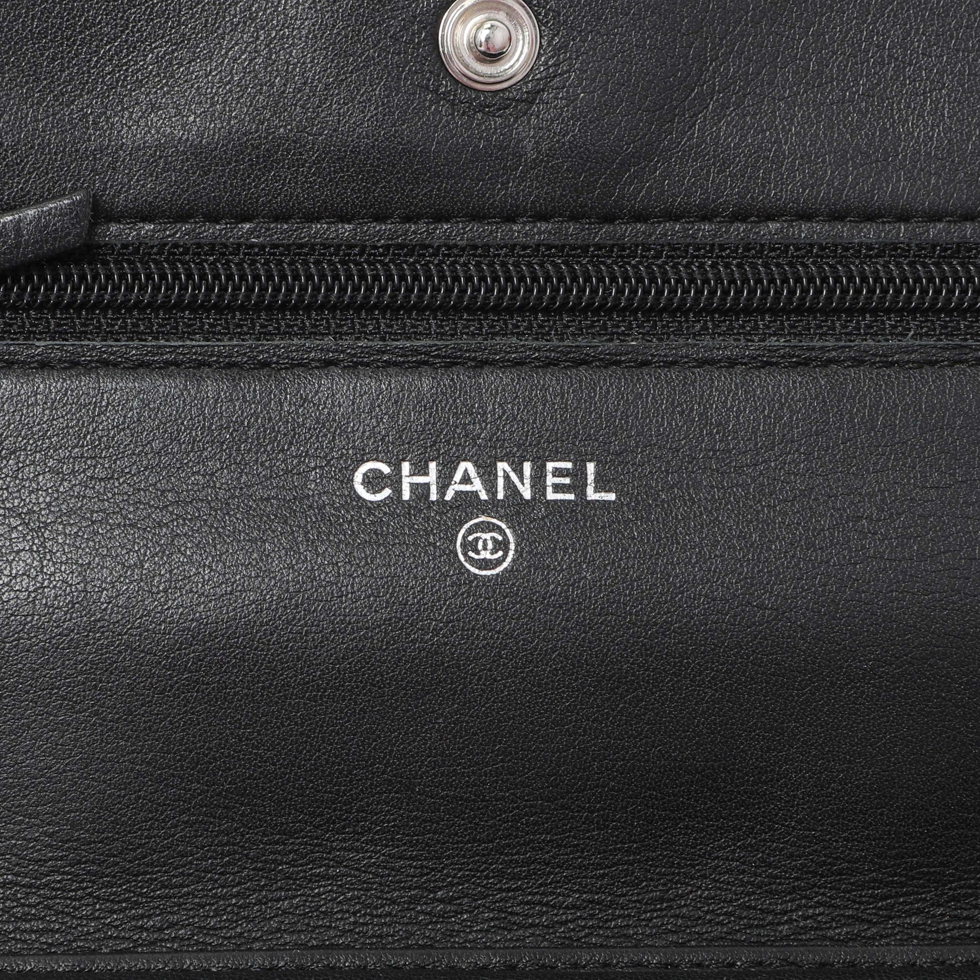 Exclusive Chanel Black Quilted Patent Brilliant Wallet On Chain WOC — Alternate View 13