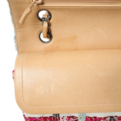 Exclusive Chanel White Pink Tweed Quilted Medium Double Flap — Alternate View 11