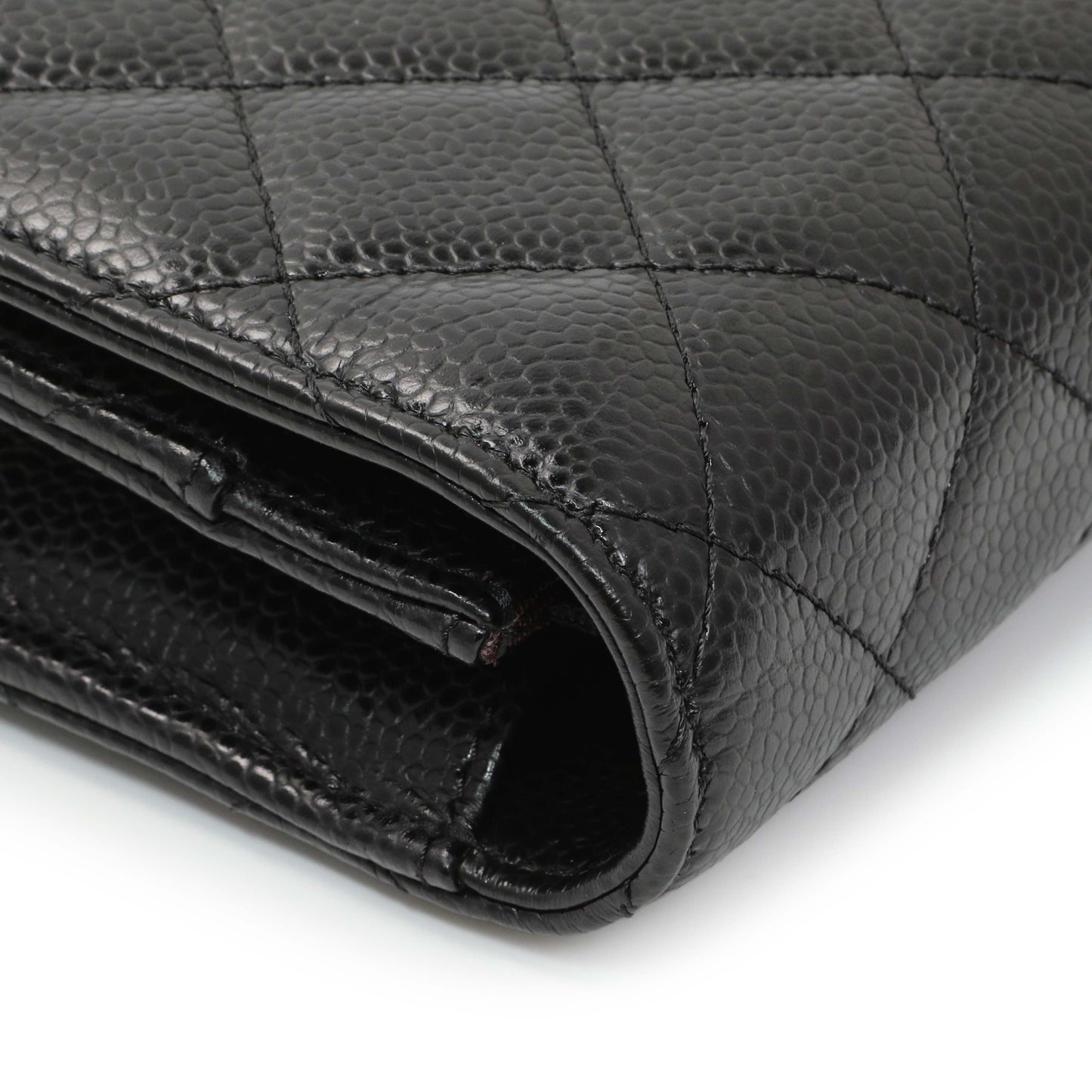 Exclusive Chanel Black Quilted Caviar Wallet on Chain — Lifestyle View