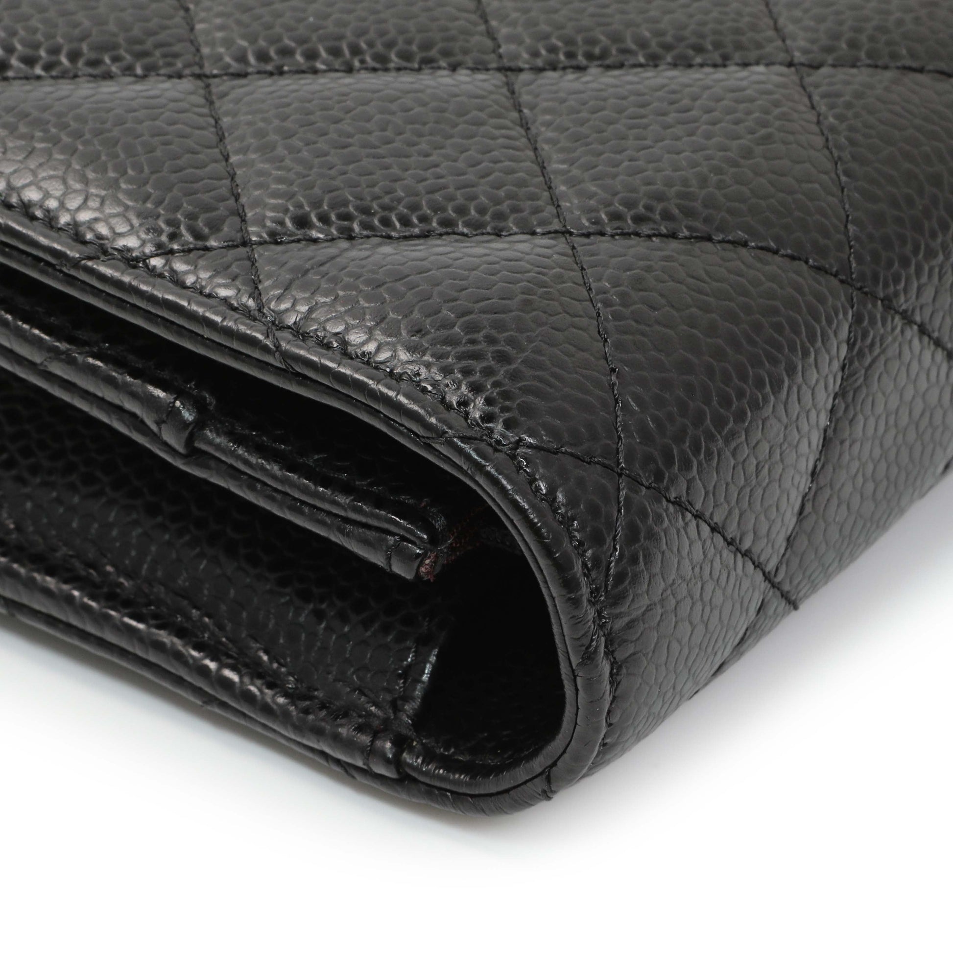 Exclusive Chanel Black Quilted Caviar Wallet on Chain — Lifestyle View