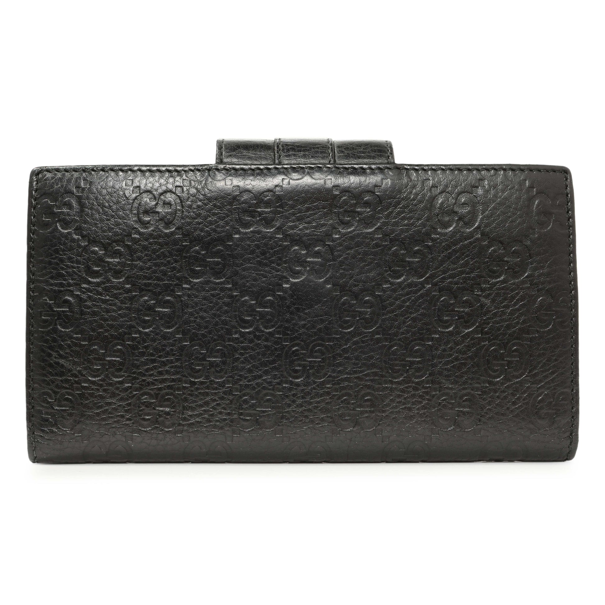 Exclusive Gucci Black Guccissima Web Long Wallet — Side View