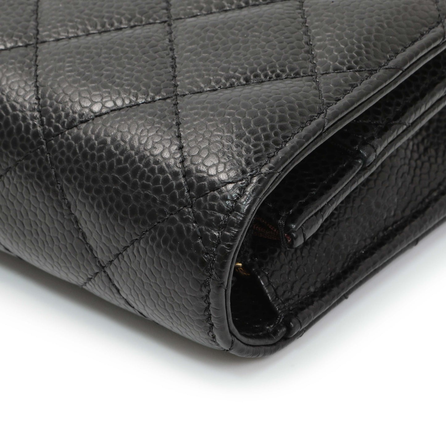 Exclusive Chanel Black Quilted Caviar Wallet on Chain — Alternate View 7