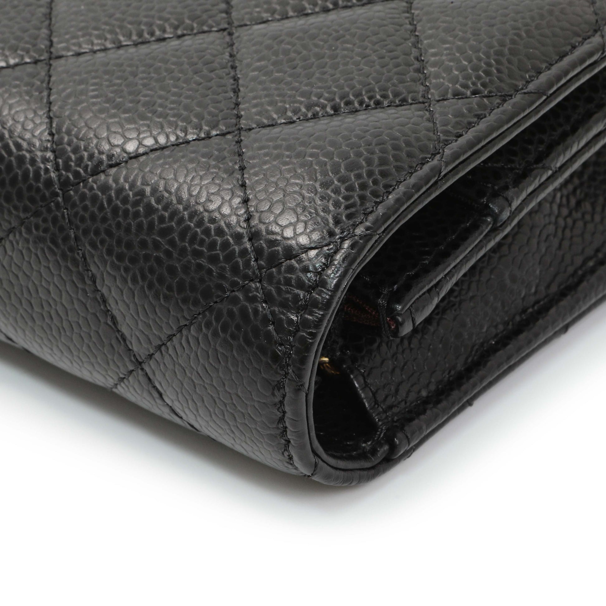 Exclusive Chanel Black Quilted Caviar Wallet on Chain — Alternate View 7