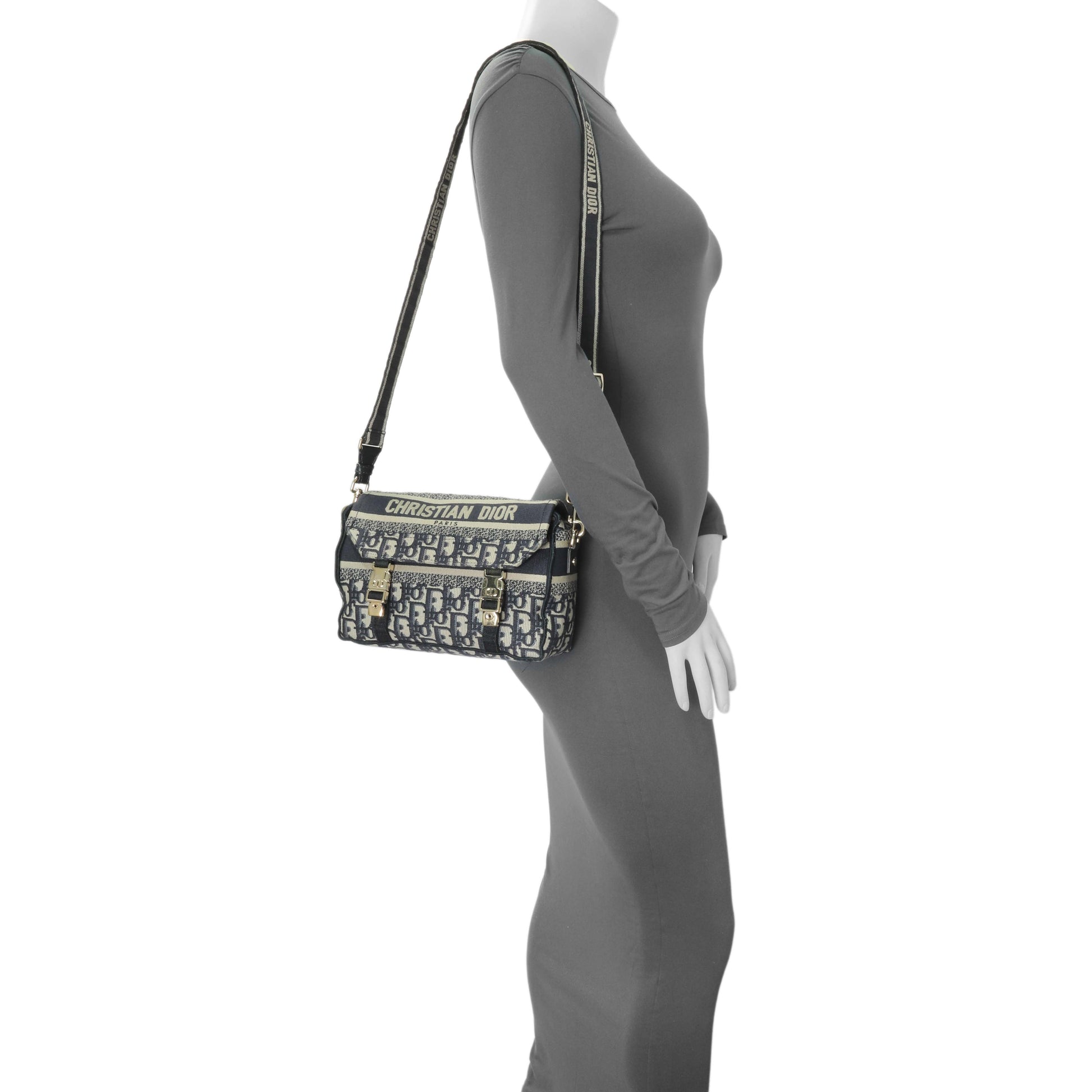 Exclusive Christian Dior Blue Oblique Small Diorcamp — Alternate View 12