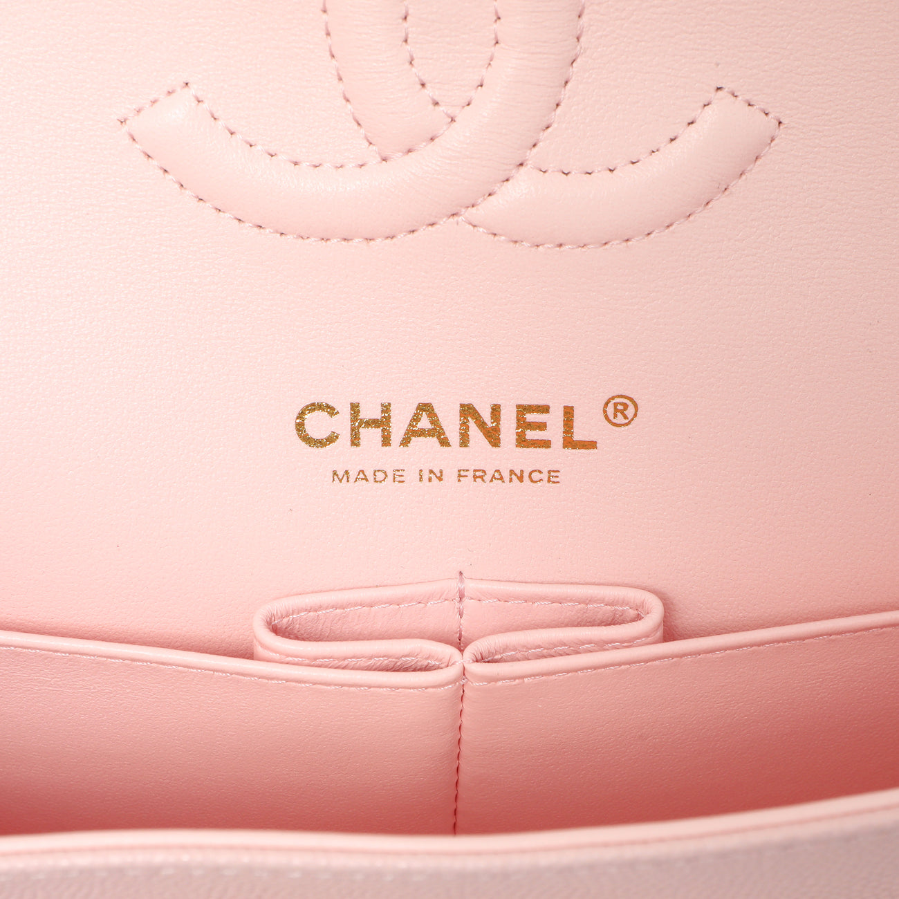 Exclusive Chanel Pink Quilted Caviar Medium Classic Double Flap — Lifestyle View