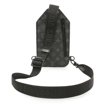 Exclusive Louis Vuitton Monogram Eclipse Saumur Slingbag — Side View