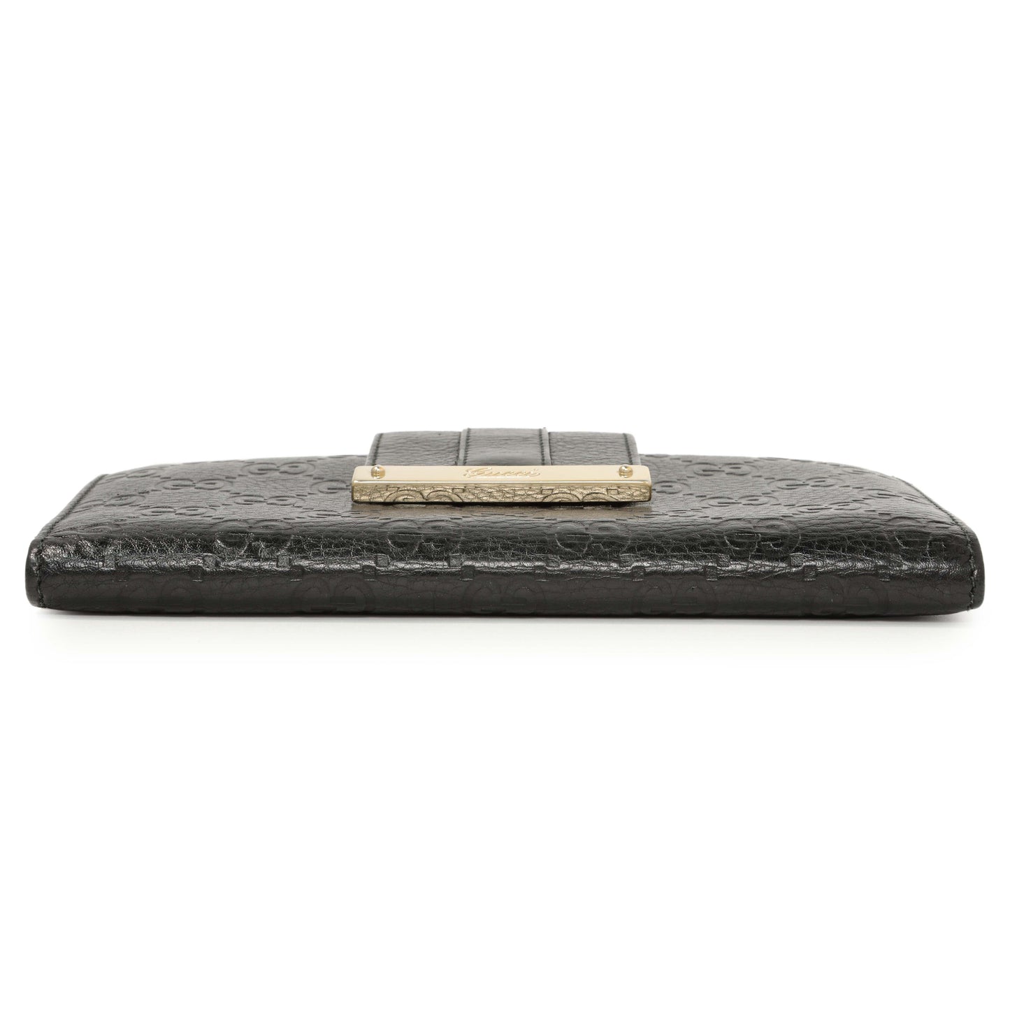 Exclusive Gucci Black Guccissima Web Long Wallet — Back View