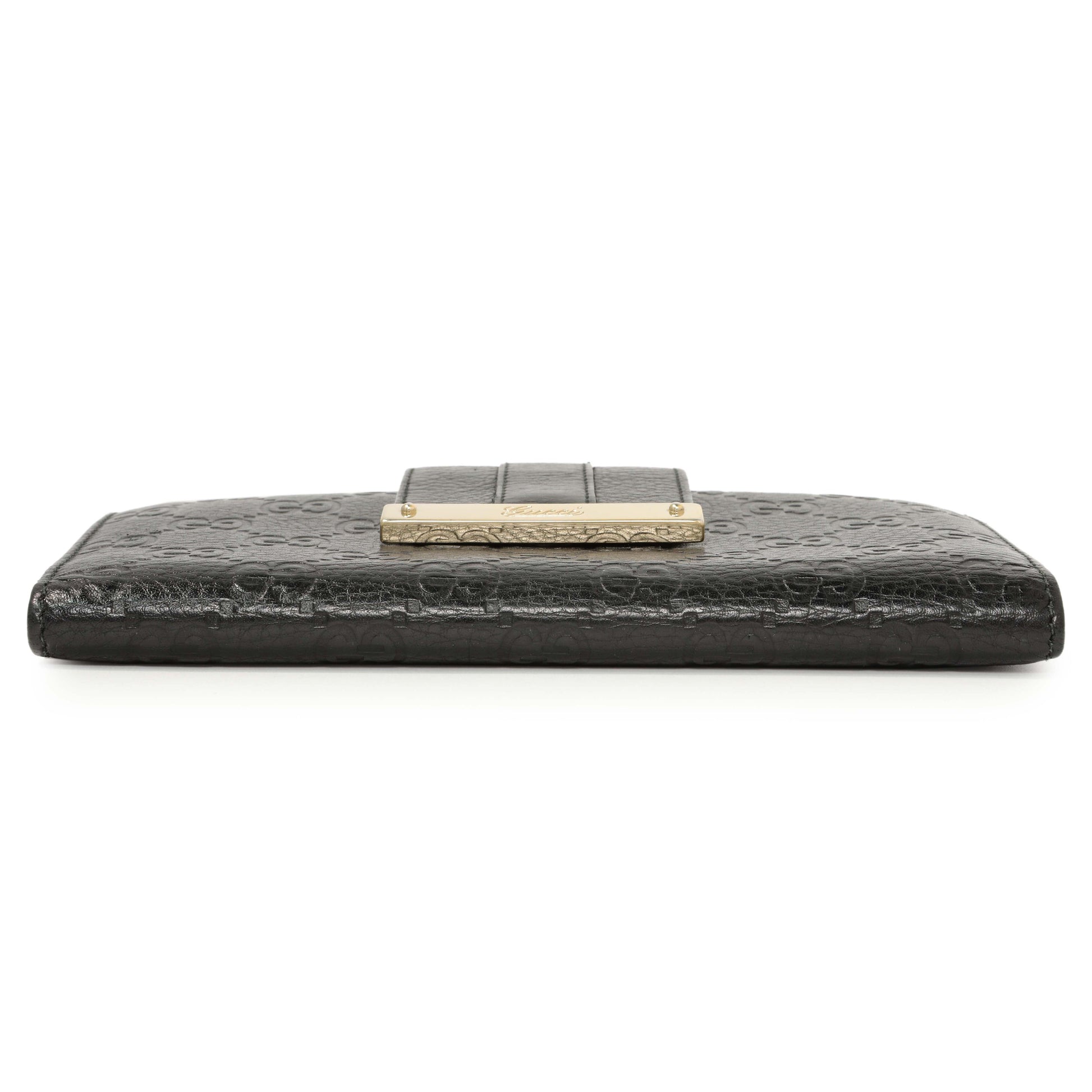 Exclusive Gucci Black Guccissima Web Long Wallet — Back View